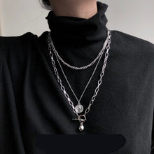 Load image into Gallery viewer, HUANZHI 2019 New Trendy Metal Ball Coin Pendant Multi-layer Punk Casual Design Long Chain Necklace For Women men Jewelry Gifts