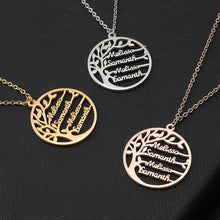 Load image into Gallery viewer, Personalized Tree Of Life Custom Name Necklace Stainless Steel Golden Family Tree Women Letter Necklace Jewelry Couple Gifts