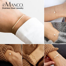 Load image into Gallery viewer, eManco DIY Stainless Steel Bracelets for women Adjustable Chain Charm Bracelet 2 piece Set women Custom Bracelet Jewellery