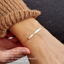 Load image into Gallery viewer, eManco DIY Stainless Steel Bracelets for women Adjustable Chain Charm Bracelet 2 piece Set women Custom Bracelet Jewellery
