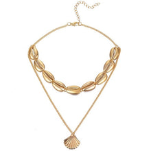 Load image into Gallery viewer, Fashion Black Rope Chain Natural Seashell Choker Necklace Collar Necklace Shell Choker Necklaces for Summer Beach Gifts Jewelry