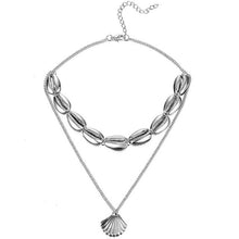 Load image into Gallery viewer, Fashion Black Rope Chain Natural Seashell Choker Necklace Collar Necklace Shell Choker Necklaces for Summer Beach Gifts Jewelry