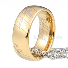 Load image into Gallery viewer, Gold Color Tungsten Lord Of Rings Men Women Tungsten Carbide Ring Polished Finish Dome Band