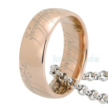 Load image into Gallery viewer, Gold Color Tungsten Lord Of Rings Men Women Tungsten Carbide Ring Polished Finish Dome Band