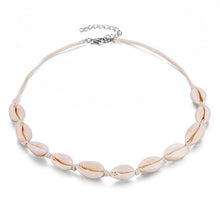 Load image into Gallery viewer, Fashion Black Rope Chain Natural Seashell Choker Necklace Collar Necklace Shell Choker Necklaces for Summer Beach Gifts Jewelry
