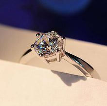 Load image into Gallery viewer, Manufacturer wholesale six claw silver gold ring Austria crystal zircon ring Christmas gift for women wedding jewelry rings