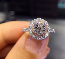 Load image into Gallery viewer, Manufacturer wholesale six claw silver gold ring Austria crystal zircon ring Christmas gift for women wedding jewelry rings