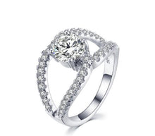 Load image into Gallery viewer, Manufacturer wholesale six claw silver gold ring Austria crystal zircon ring Christmas gift for women wedding jewelry rings