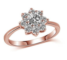 Load image into Gallery viewer, Manufacturer wholesale six claw silver gold ring Austria crystal zircon ring Christmas gift for women wedding jewelry rings