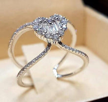 Load image into Gallery viewer, Manufacturer wholesale six claw silver gold ring Austria crystal zircon ring Christmas gift for women wedding jewelry rings