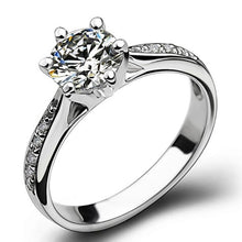 Load image into Gallery viewer, Manufacturer wholesale six claw silver gold ring Austria crystal zircon ring Christmas gift for women wedding jewelry rings
