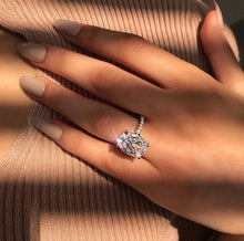Load image into Gallery viewer, Manufacturer wholesale six claw silver gold ring Austria crystal zircon ring Christmas gift for women wedding jewelry rings