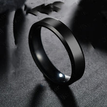 Load image into Gallery viewer, 2019 6mm Titanium Steel Black Finger Rings Set For Man Silver Plated Ring For Women Golden-color Jewelry Female Wedding Ring