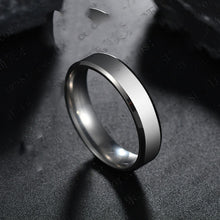 Load image into Gallery viewer, 2019 6mm Titanium Steel Black Finger Rings Set For Man Silver Plated Ring For Women Golden-color Jewelry Female Wedding Ring