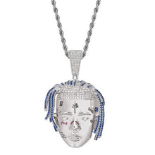 Load image into Gallery viewer, 2019 New Fashion Trendy Rock Hip Hop Singer Xxxtentacion Shape Pendant Necklaces All Crystal Luxury Gold Necklace for Men Women