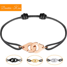 Load image into Gallery viewer, Handcuffs Woven Bracelet Sample Style Titanium Stainless Steel  Material Woven BlackBracelet Fashion Trendy Women Jewelry Gift