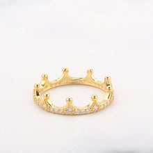 Load image into Gallery viewer, Fashion New 100% 925 Sterling Silver Crown Ring for Women Rose gold Sliver Gold color Engagement AAA CZ Gilrs Jewelry Bague Gift
