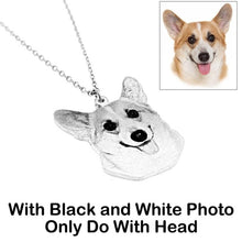 Load image into Gallery viewer, Custom Portrait Your Pet Photo Necklace Pet Lover Gift Cat Necklace Personalized Silver Pet Name Necklace