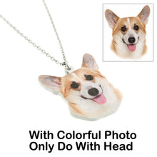Load image into Gallery viewer, Custom Portrait Your Pet Photo Necklace Pet Lover Gift Cat Necklace Personalized Silver Pet Name Necklace