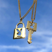 Load image into Gallery viewer, New Ins Hot Bunny Gold Lock Key Choker Necklace Women Pendant Necklaces Gothic Girls Unisex Lovers Couple Rabbit Collares