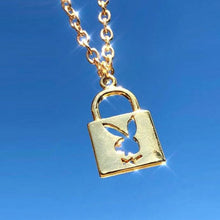 Load image into Gallery viewer, New Ins Hot Bunny Gold Lock Key Choker Necklace Women Pendant Necklaces Gothic Girls Unisex Lovers Couple Rabbit Collares