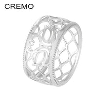 Load image into Gallery viewer, Cremo Giraffe Band Rings Women Gold Interchangeable Leather Hollow Ring Elegant Bijoux Femme Finger Rings High Polished Jewelry