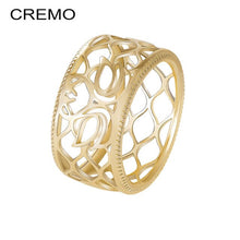 Load image into Gallery viewer, Cremo Giraffe Band Rings Women Gold Interchangeable Leather Hollow Ring Elegant Bijoux Femme Finger Rings High Polished Jewelry