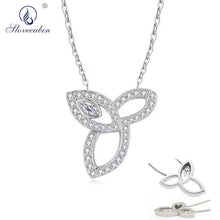 Load image into Gallery viewer, Slovecabin Japan 925 Sterling Silver Crystal Leafs Fasteners Pendant Necklace Women Accesorios Mujer Hip Hop Jewelry Jewlery