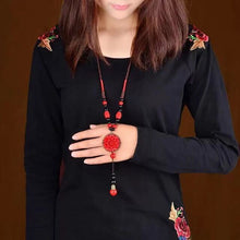 Load image into Gallery viewer, HayStarWay2019 Girl Women Ethnic Necklaces Birthday Gift Jewelry Wedding Sweater Chain Pendant Red Ornaments Accessories