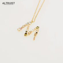 Load image into Gallery viewer, Altruist 925 Sterling Silver Gold Leter M Pendant Initial F Alphabet Necklace Opals Fashion 2019 Women Accessories Jewelry