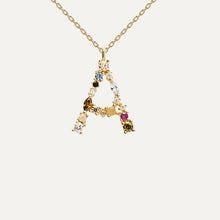 Load image into Gallery viewer, Altruist 925 Sterling Silver Gold Leter M Pendant Initial F Alphabet Necklace Opals Fashion 2019 Women Accessories Jewelry