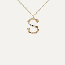 Load image into Gallery viewer, Altruist 925 Sterling Silver Gold Leter M Pendant Initial F Alphabet Necklace Opals Fashion 2019 Women Accessories Jewelry