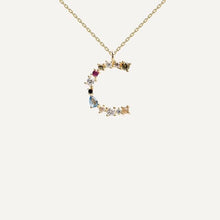 Load image into Gallery viewer, Altruist 925 Sterling Silver Gold Leter M Pendant Initial F Alphabet Necklace Opals Fashion 2019 Women Accessories Jewelry