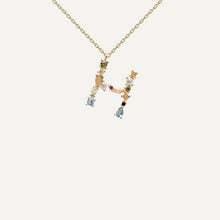 Load image into Gallery viewer, Altruist 925 Sterling Silver Gold Leter M Pendant Initial F Alphabet Necklace Opals Fashion 2019 Women Accessories Jewelry