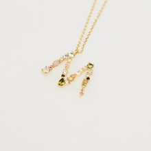 Load image into Gallery viewer, Altruist 925 Sterling Silver Gold Leter M Pendant Initial F Alphabet Necklace Opals Fashion 2019 Women Accessories Jewelry
