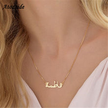 Load image into Gallery viewer, Atoztide 2019 New Stainless Steel Personalized Custom Name Necklace Gold Choker Chinese Arabic Necklace Pendant Nameplate Gift