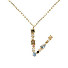Load image into Gallery viewer, Altruist 925 Sterling Silver Gold Leter M Pendant Initial F Alphabet Necklace Opals Fashion 2019 Women Accessories Jewelry
