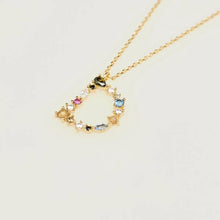 Load image into Gallery viewer, Altruist 925 Sterling Silver Gold Leter M Pendant Initial F Alphabet Necklace Opals Fashion 2019 Women Accessories Jewelry