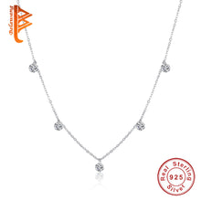 Load image into Gallery viewer, BELAWANG Luxury 925 Silver Coker Rhinestone Pendant Necklace Round Crystal Women Chain Sterling-Silver-Jewelry
