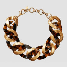 Load image into Gallery viewer, Girlgo 2019 ZA Metal Embossed Chokers Necklace For Women Christmas Jewelry Bohemia Resin Connect Necklace Porm Collar Accessory
