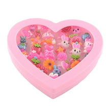 Load image into Gallery viewer, 100pcs/box Mixed Color Cute Rings Children's Day Jewelry Plastic Kids Ring for Girls with Mixed Style Animal Fruit as Gifts F95