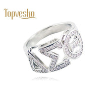 Load image into Gallery viewer, Top quality Cubic zirconia Delta Sigma Theta custom  Sorority Dst letter Finger Ring  Jewelry With box