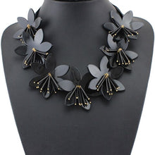Load image into Gallery viewer, Vodeshanliwen Newest Charm Women Black Acrylic Flowers Statement Necklace Fashion Necklaces &amp; Pendants handwork Jewelry