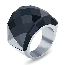 Load image into Gallery viewer, Fashion Women Luxury Brand Crystal Jewelry Ring 316L Stainless Steel White and Black Transparent Cut Crystal Ring