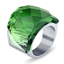 Load image into Gallery viewer, Fashion Women Luxury Brand Crystal Jewelry Ring 316L Stainless Steel White and Black Transparent Cut Crystal Ring