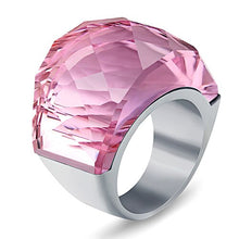 Load image into Gallery viewer, Fashion Women Luxury Brand Crystal Jewelry Ring 316L Stainless Steel White and Black Transparent Cut Crystal Ring