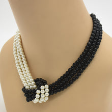 Load image into Gallery viewer, Women's fashion necklaces, three grey pearls and three white pearls are the best gifts for New Year