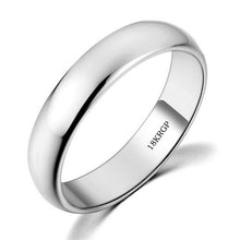 Load image into Gallery viewer, YHAMNI Original 18KGP Stamp Real Solid Gold Ring 5mm Wide Pure White/Rose Gold Rings Wedding Jewelry For Women and Men SJ050