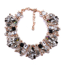 Load image into Gallery viewer, Fatpig Charm Rhinestone Flowers Necklaces Women Fashion Crystal Jewelry Choker Statement Bib Collar Necklace 2018