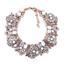 Load image into Gallery viewer, Fatpig Charm Rhinestone Flowers Necklaces Women Fashion Crystal Jewelry Choker Statement Bib Collar Necklace 2018